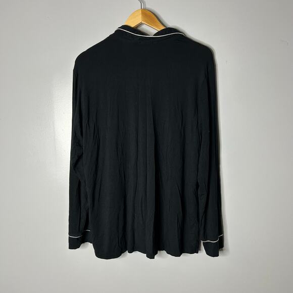 Eberjey Gisele Tencel Modal Sleepshirt Top Button‎ Down Women’s Large Black Cozy - Picture 8 of 9